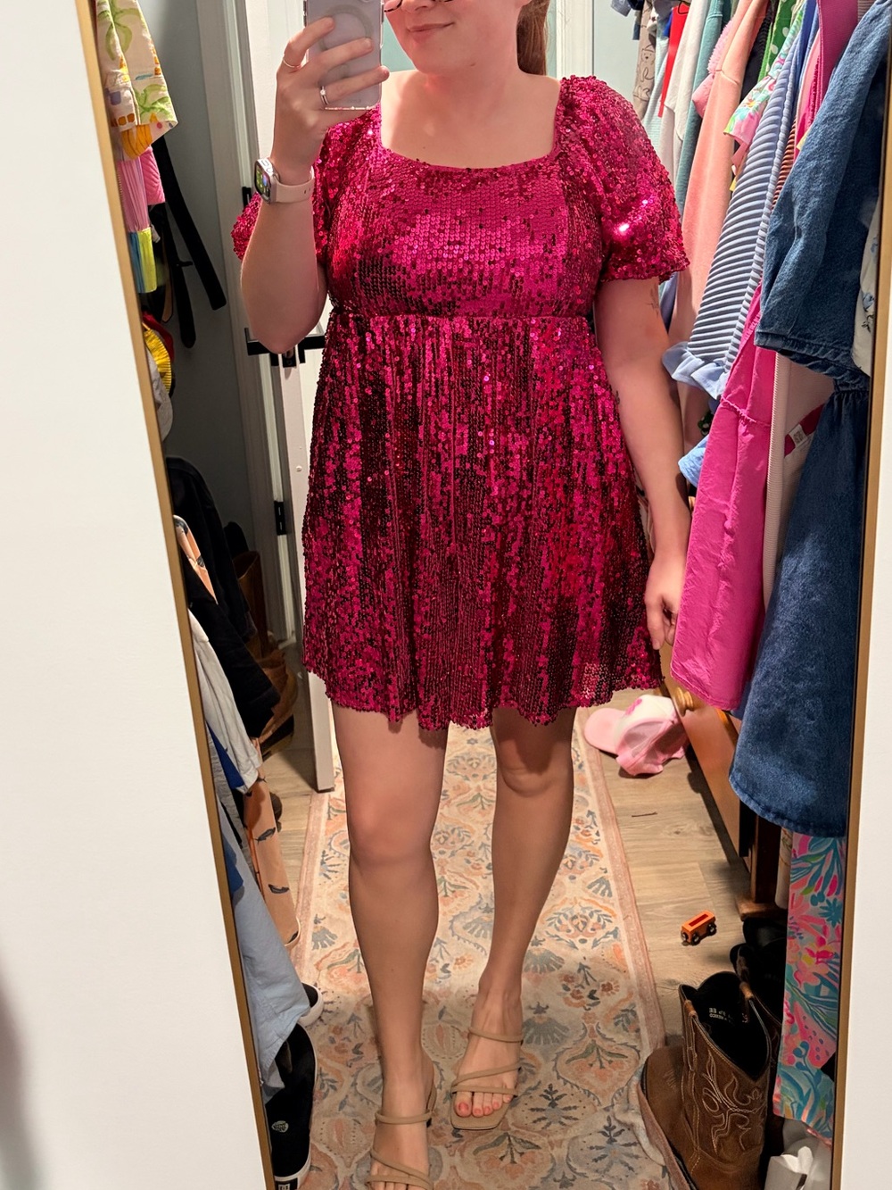 Pink Sequin Romper